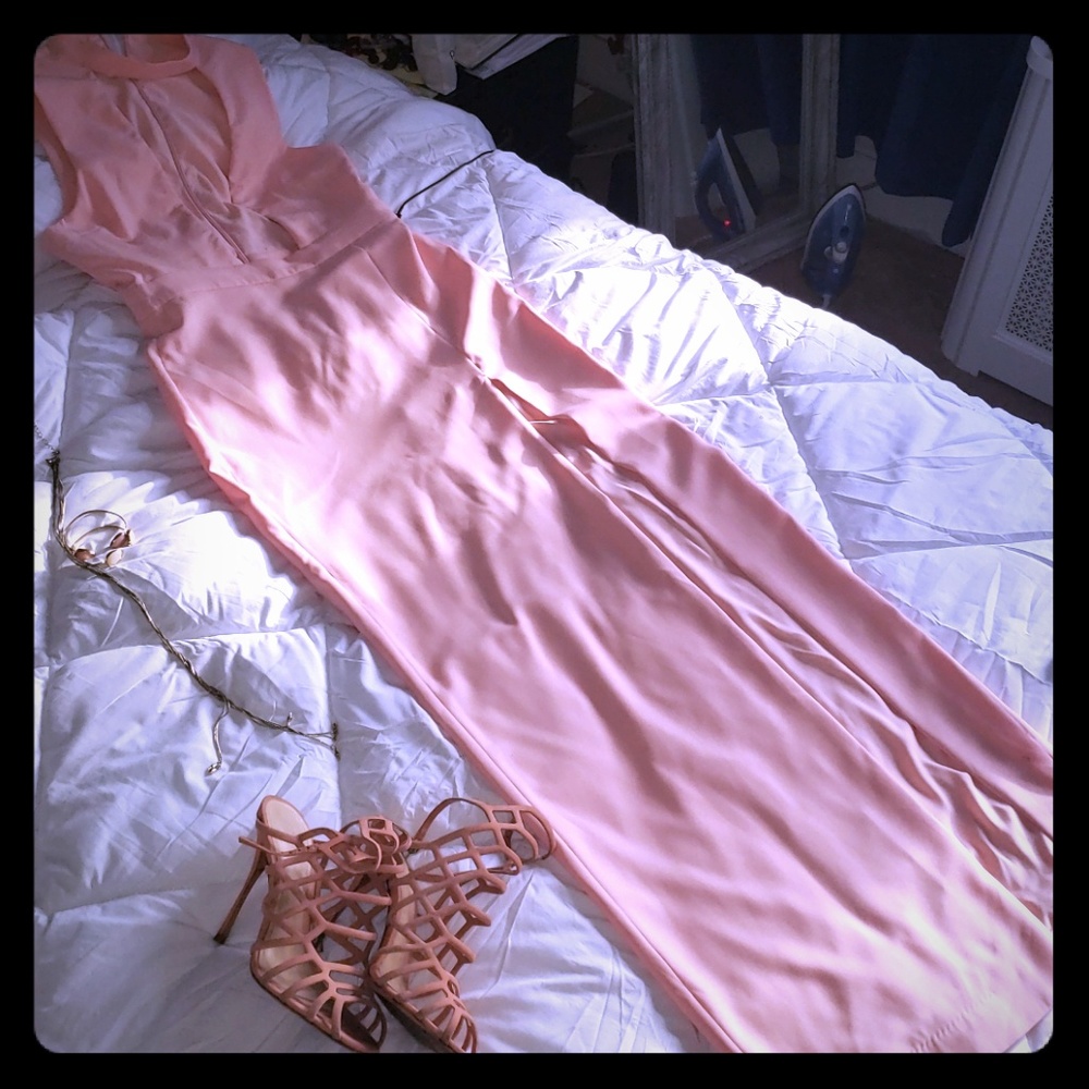 Womens Jehane Pale Pink Cutout Maxi Dress